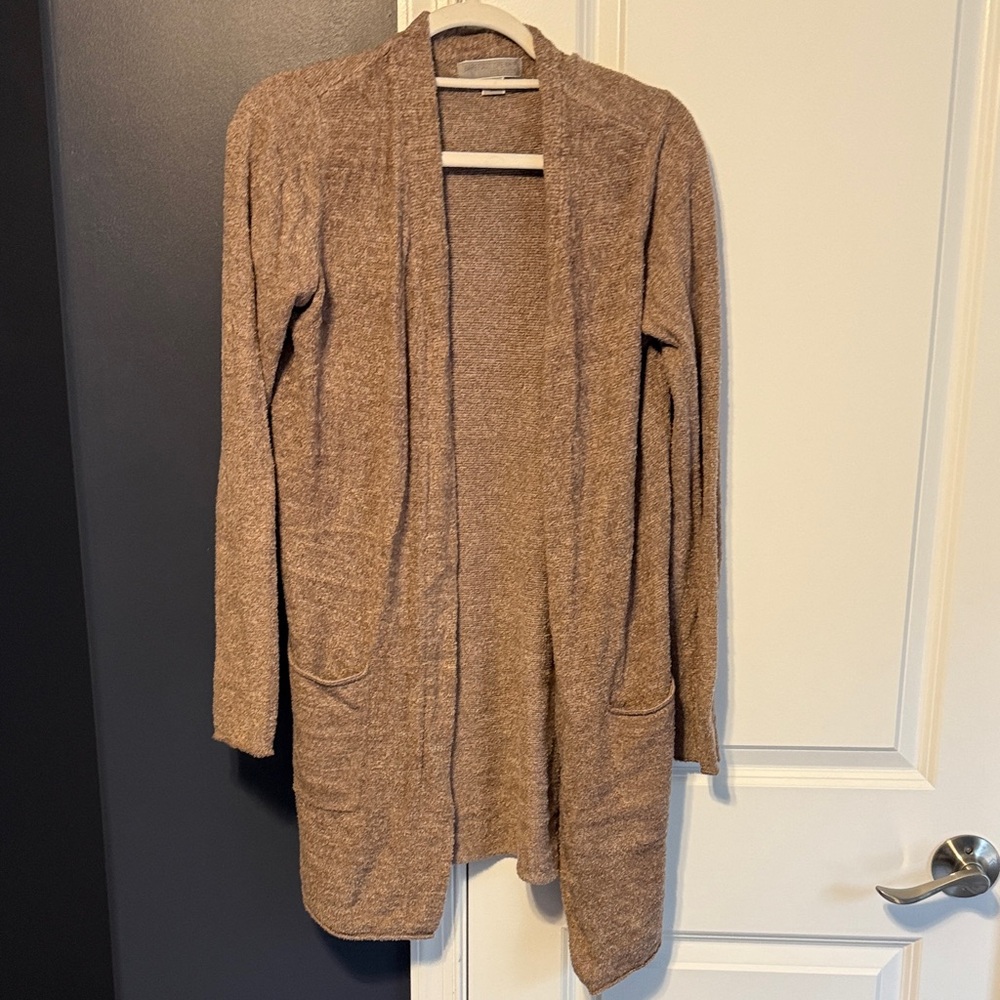 Barefoot Dreams Brown Open-Front Cardigan